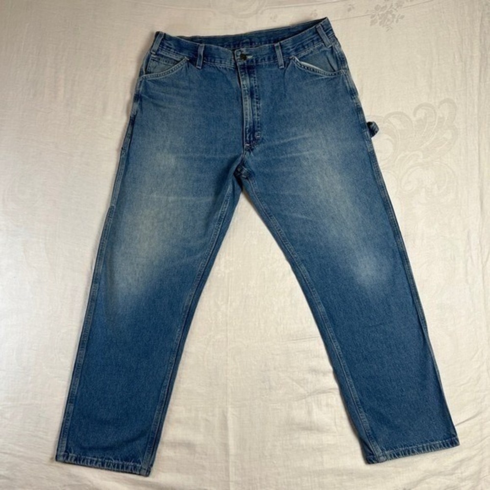 Big Smith Jeans Men's 36x30 Light Wash Denim Carpenter Relaxed Fit Workwear